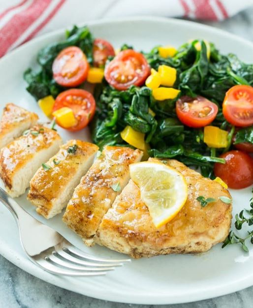 Pan Seared Chicken Breast with Spinach - Oh My Health